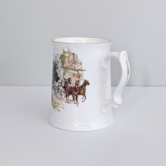 🇬🇧 1950s Royal Grafton Beer Stein / Beer Mug Carriage Scene Made In England - Picture 2 of 7